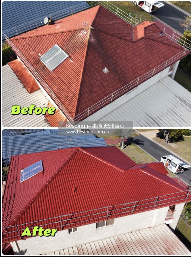 屋顶翻新 喷漆换瓦 高压清洗车道 甲板 石砖  商家 ID： B14231 Picture 4